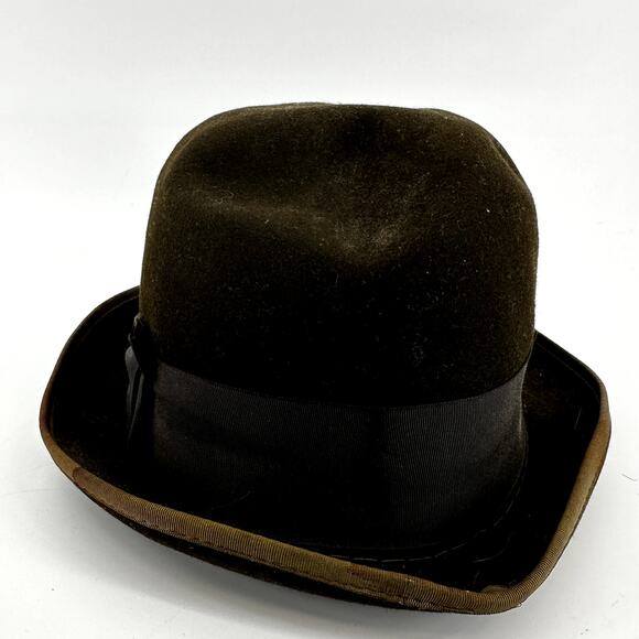 Vintage St. Regis Long Oval Hat Fedora Wool Water Repellent 70s Brown 7 3/8 - Picture 2 of 7